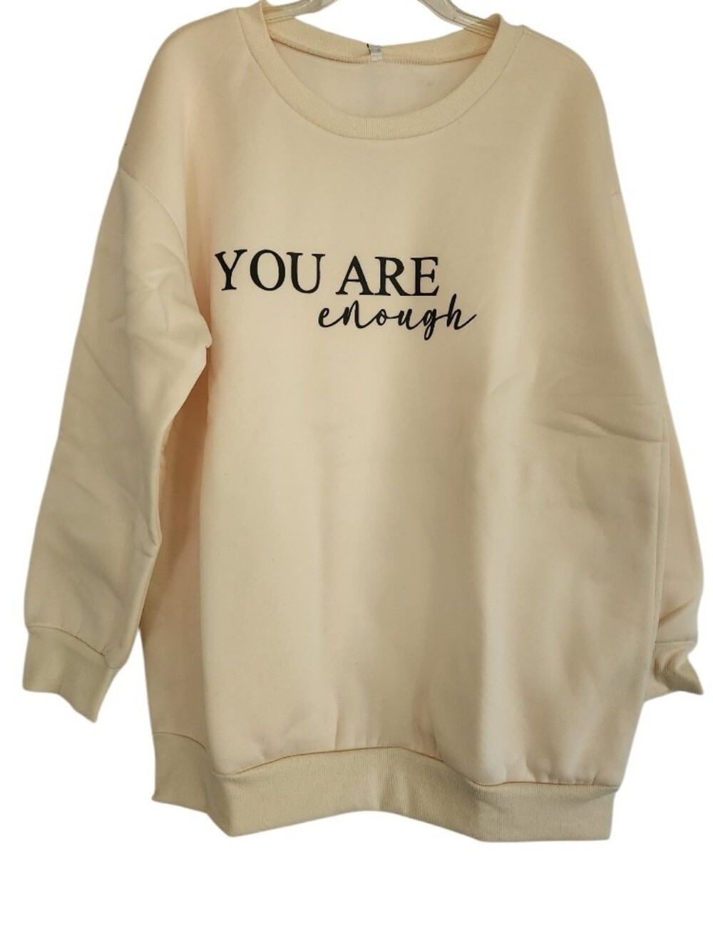 YOU ARE enough Cream Graphic Sweatshirt - Women Sz XL Nwt